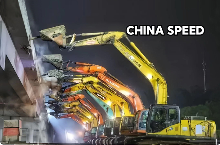 Dismantle 589 meters of overpass in 8 ho